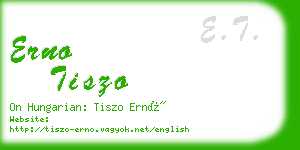 erno tiszo business card
